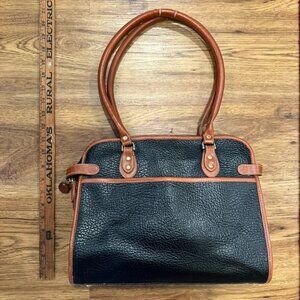 Vintage Brown and Black Leather Handbag Purse